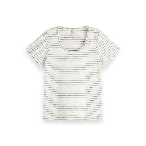 Maison Scotch Damen T-Shirt Colourful Stripes 156225-0598 L Combo S | L
