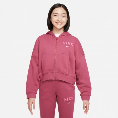 Nike Kinder Kapuzenjacke Full-Zip Fleece Hoodie DV2565-633 147-158 Sweet Beet | 147-158