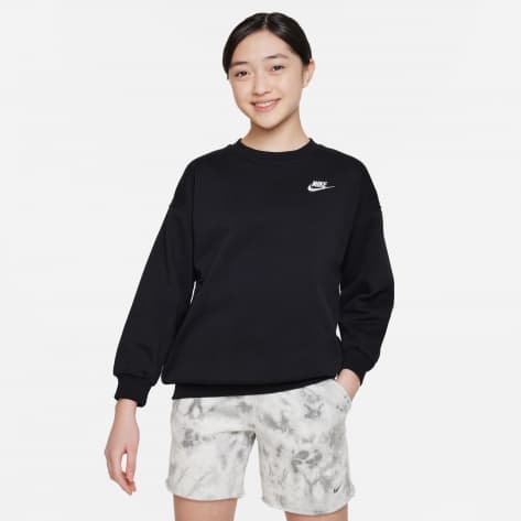Nike Mädchen Pullover Club Fleece Sweatshirt FD2923-010 137-147 Black/White | 137-147