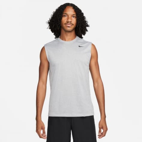 Nike Herren Dri-FIT Fitness T-Shirt DX0991-063 L Tumbled Grey/Flt Silver/Htr/Blck | L