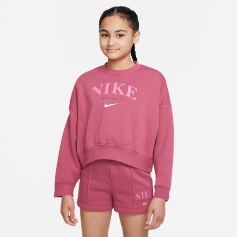 Nike Mädchen Sweatshirt Fleece Sweatshirt DV2563-633 128-137 Sweet Beet | 128-137