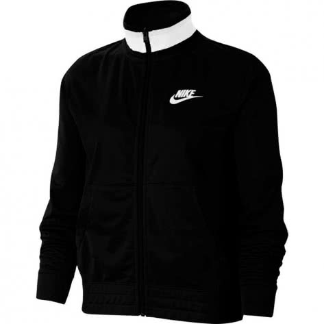 Nike Damen Trainingsjacke Heritage Polyknit Jacket CU5928-010 XL Black/White | XL