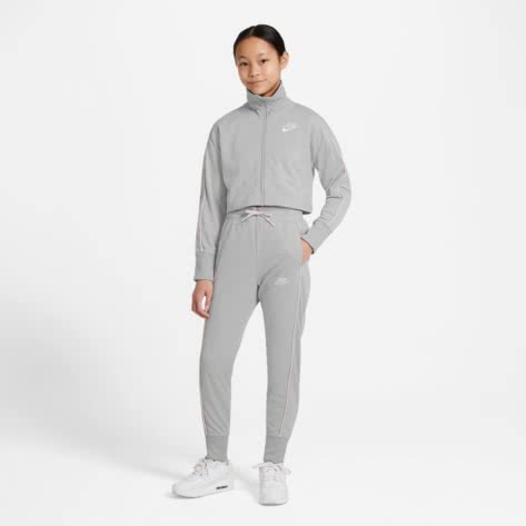 Nike Mädchen Trainingsanzug High-Waisted Tracksuit DD6302-077 122-128 Lt Smoke Grey/Pink Foam/White | 122-128
