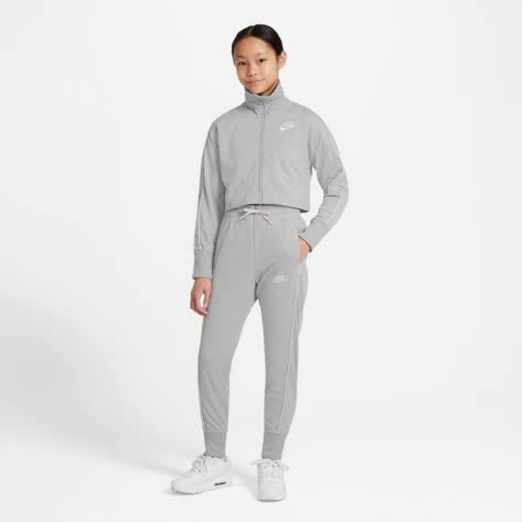 Nike Mädchen Trainingsanzug High-Waisted Tracksuit DD6302-077 137-146 Lt Smoke Grey/Pink Foam/White | 137-146