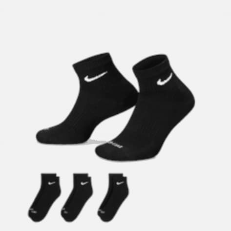 Nike Unisex Sportsocken Evry Day Plus Cush. Ankle Socks SX6890-010 38-42 Black/White | 38-42