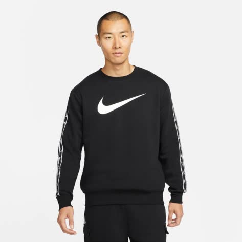 Nike Herren Sweatshirt Sportswear Fleece Repeat DX2029-010 XL Black/White | XL