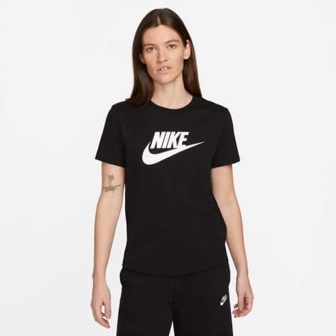 Nike Damen T-Shirt Sportswear Club Essentials DX7906-010 XS Black/White | XS