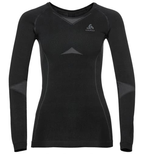 Odlo Damen Unterwäsche Baselayer Fundamentals Warm Crewneck 195791-60056 XS Black-Graphite Grey | XS