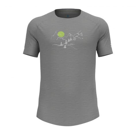 Odlo Herren T-Shirt Crew Neck Ascent PW 130 Landscapes/s 551312-15700 M Grey Melange | M