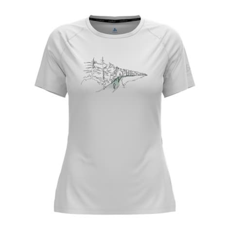 Odlo Damen Laufshirt Crew Neck s/s Essentials Print Shirt 313961-10000 XL White | XL