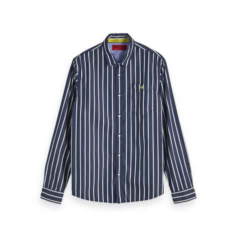 Scotch & Soda Herren Langarmhemd Classic Breton Stripe Shirt 152149 