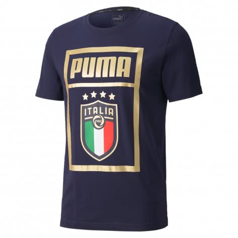 Puma Herren T-Shirt FIGC PUMA DNA Tee 757504-07 L Peacoat-Team gold | L