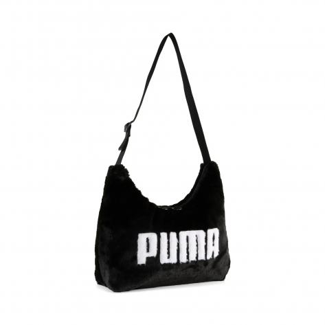 Puma Damen Umhängetasche UP FAUX FUR Slouchy Hobo Bag 091869-01 Puma Black | One size