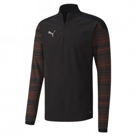 Puma Herren Langarmshirt ftblNXT 1/4 Zip Top 656847-01 S Puma Black-Shocking Orange | S