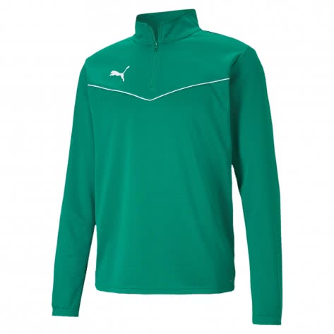 Puma Herren Trainingstop teamRISE 1/4 Zip Top 657394-05 L Pepper Green-Puma White | L