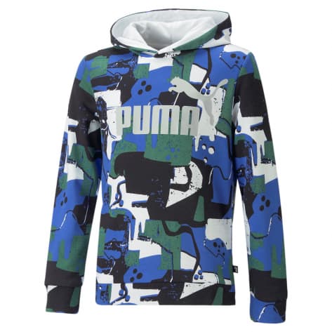 Puma Kinder Kapuzenpullover Ess+Street Art AOP Hoodie TR B 673271-02 128 Puma White | 128