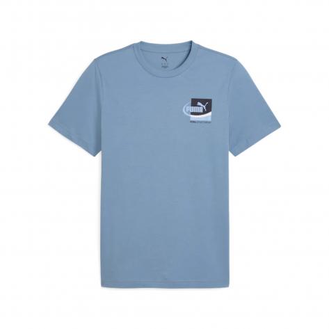 Puma Herren T-Shirt Graphic Small Box Tee 688034-34 S Cool Blue | S