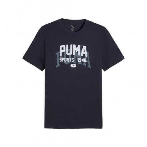 Puma Herren T-Shirt Graphic Varsity Tee 688035-16 M New Navy | M