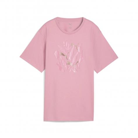 Puma Damen T-Shirt Graphic Relaxed Leaf Tee 688165-65 M Poised Pink | M