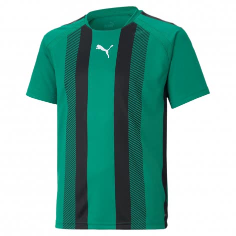 Puma Kinder Trikot teamLIGA Striped Jersey Jr 704927-05 176 Pepper Green- Black- White | 176