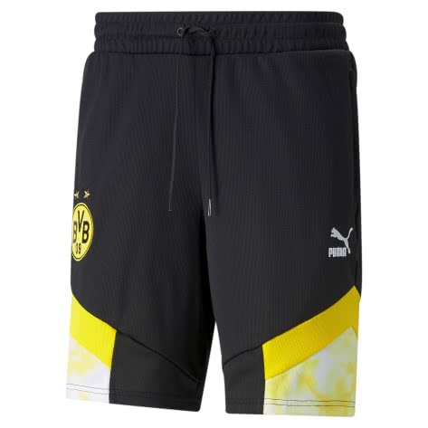 Puma Herren Borussia Dortmund Short BVB Iconic MCS 765041-02 S Puma Black-Cyber Yellow | S