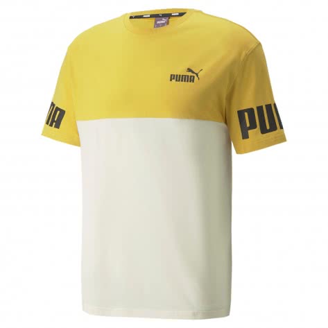 Puma Herren T-Shirt Power Colorblock Tee 847389-31 Bamboo | M