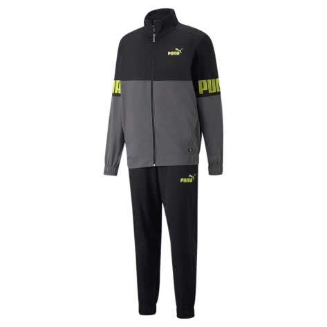 Puma Herren Trainingsanzug Power Poly Suit 848108-51 S Puma Black-Lemon Sherbert | S