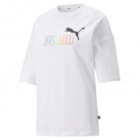 Puma Damen T-Shirt ESS+ Rainbow Tee 848428-02 L Puma White | L