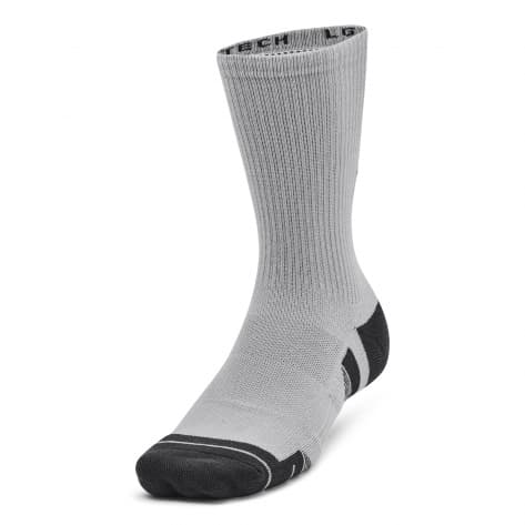 Under Armour Unisex Socken UA Performance Tech 3pk Crew 1379512-011 42-46 Mod Gray | 42-46