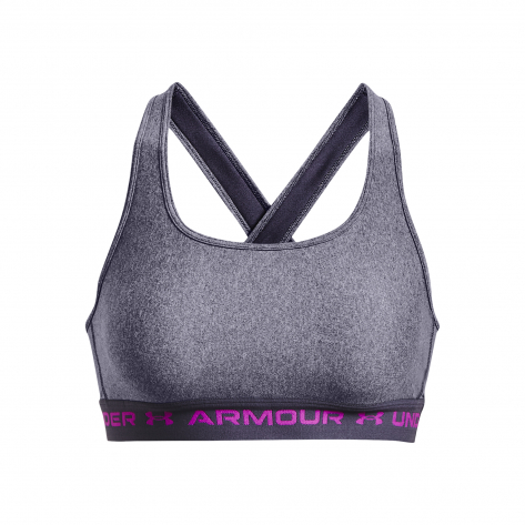 Under Armour Damen Sport BH Mid Crossback Heather 1361036-558 S Tempered Steel Light Heather | S
