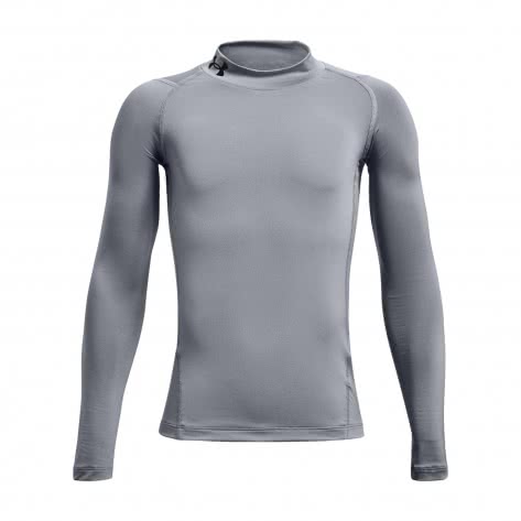 Under Armour Jungen Trainingsshirt HeatGear Mock Long Sleeve 1369477-035 137-149 Steel/Black | 137-149