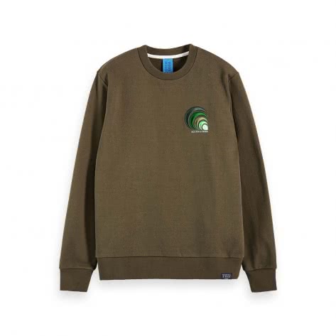 Scotch & Soda Herren Sweatshirt Chest Embroidery Crewneck 156794-0154 M Military Green | M