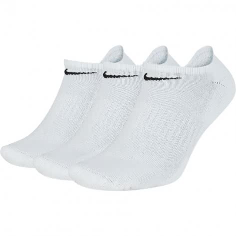 Nike Unisex Sportsocken Everyday Cushion No-Show 3PR SX7673-100 38-42 White/Black | 38-42