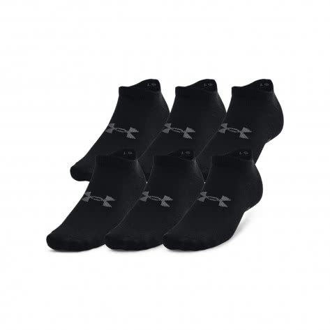 Under Armour Unisex Socken UA Essential No Show 6-Pack 1370542-001 42-47.5 Black | 42-47.5