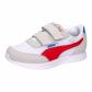 Cool Light Gray-Dark Crimson-White