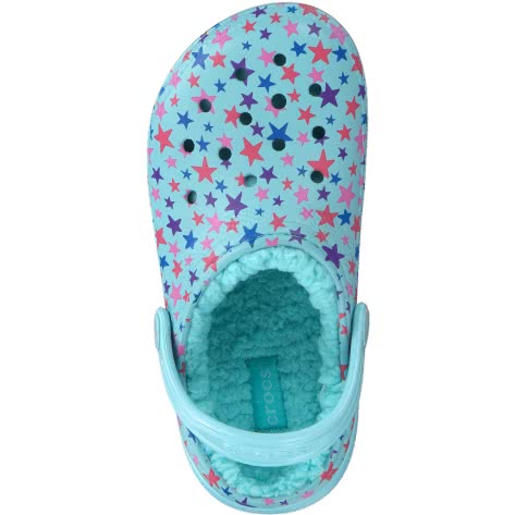 Crocs Kinder Schuhe Classic Printed Lined Clog K 205815-4O9 22-23 Ice Blue | 22-23