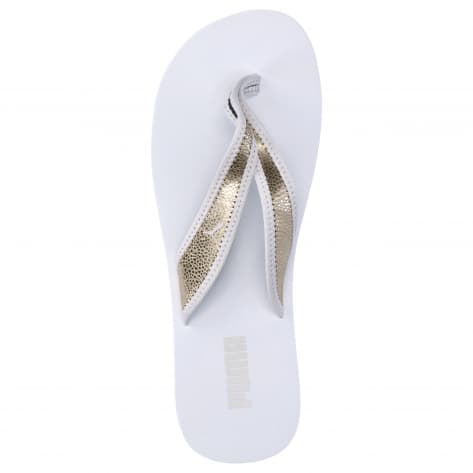 Puma Damen Zehentrenner Sandy Flip 395426-01 42 Puma White- Gold-White | 42