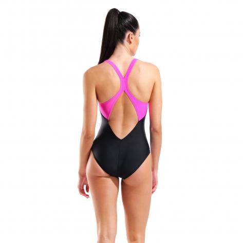 Arena Damen Badeanzug W Lit Logo Swimsuit V Back 010689 