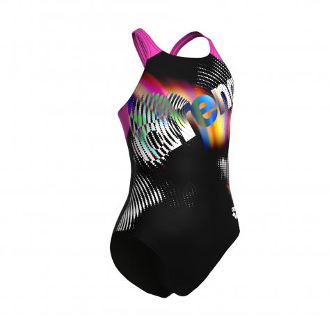 Arena Mädchen Badeanzug LIT LOGO SWIMSUIT V BACK 010690 