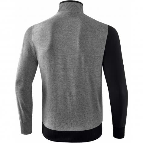 erima Herren Präsentationsjacke 5-C 1011904 S Schwarz/Grau Melange/Weiß | S