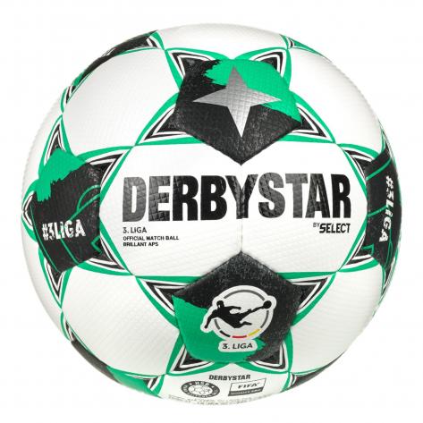 Derbystar Fussball 3. Liga Brillant APS v26 1880500026 5 Weiß/Grün/Schwarz | 5
