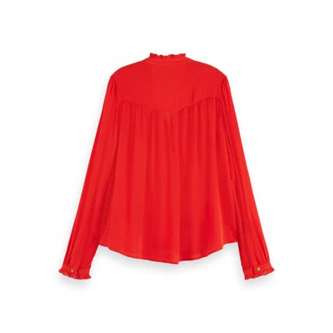 Maison Scotch Damen Bluse Feminine Pleated Shirt 157017-3666 M Orange Shell | M