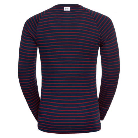 Odlo Herren Langarmshirt ACTIVE WARM ORIGINALS STRIPES 159272-21014 M Dark Sapphire - Sundried Tomat | M