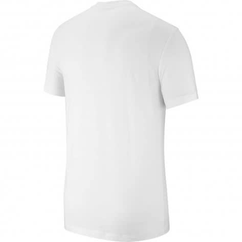 Nike Herren T-Shirt Icon Futura AR5004-100 L White/Black/University Red | L