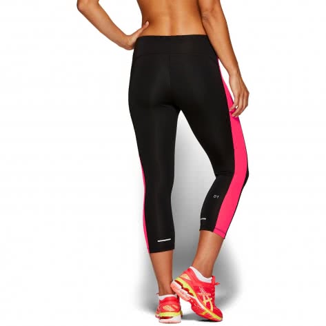 Asics Damen Lauftight Capri Tight 2012A251-013 XS Performance Black/Laser Pink | XS