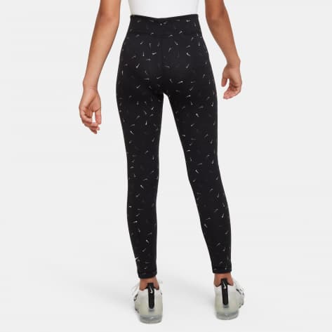 Nike Mädchen Leggings Big Girls Mid-Rise Tight DX5026-010 122-128 Black/White | 122-128