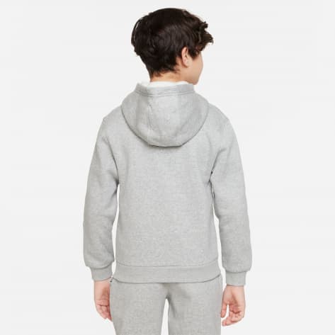 Nike Kinder Sweatjacke Big Kids Club Fleece FZ Hoodie FD3004-063 147-158 DK Grey Heather/White | 147-158