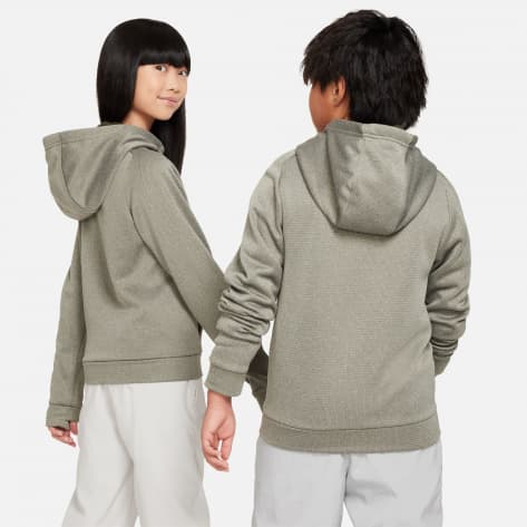 Nike Kinder Kapuzenjacke Therma-Fit Full Zip LS Top FJ6046-325 128-137 Cargo Khaki/White | 128-137