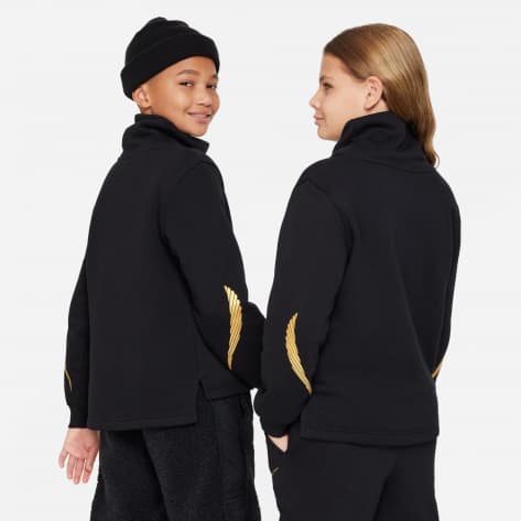 Nike Kinder Pullover Sportswear Club Fleece Funnel LS DJ6160-010 128-137 Black/Metallic Gold | 128-137