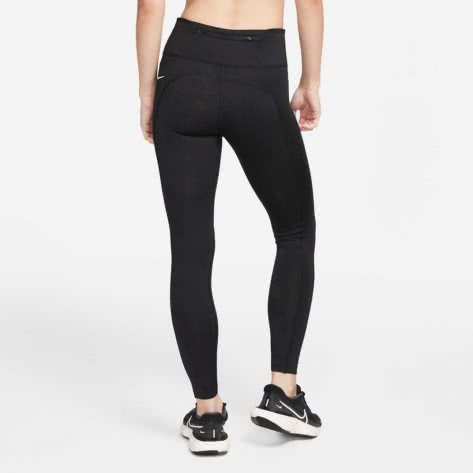 Nike Damen Mid-Rise Tight Dri-FIT Fast Running Leggings DD6786-010 S Black/Reflective Silver | S